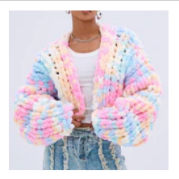 AKIRA Sweaters - ALIA CHUNKY CHENILLE KNIT CARDIGAN - S/M